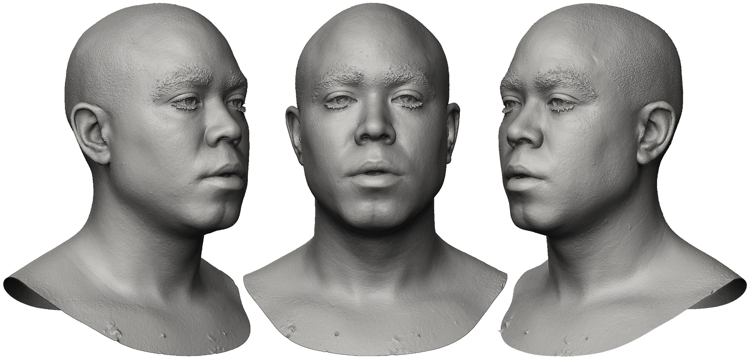 Male 3D Head Model download with UV maps